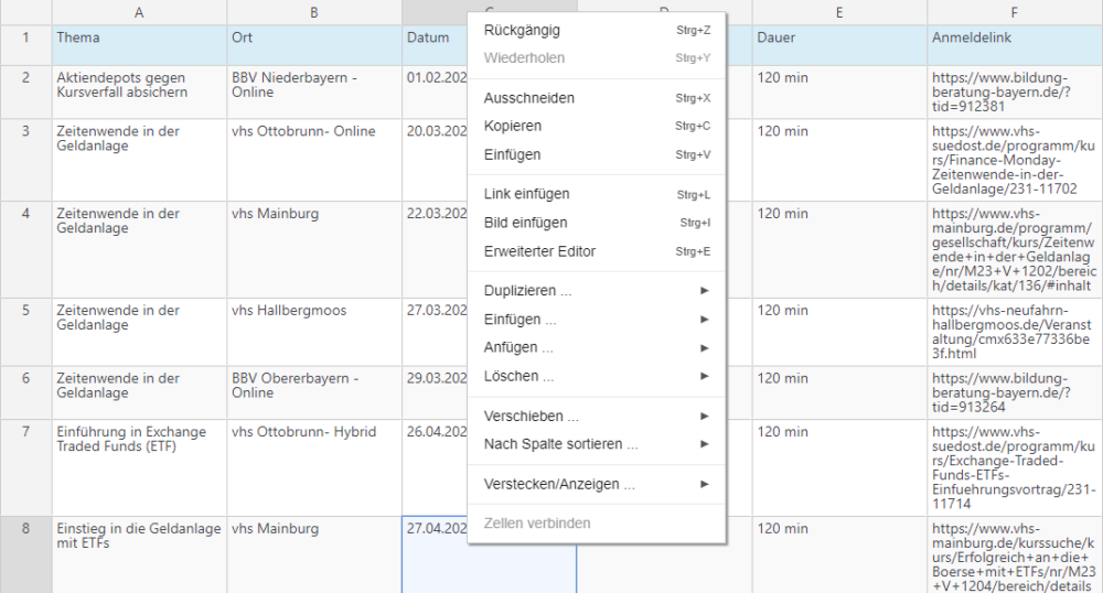 Wie ersetzt man eine Tabelle mit TablePress © B&N Internet-Marketing