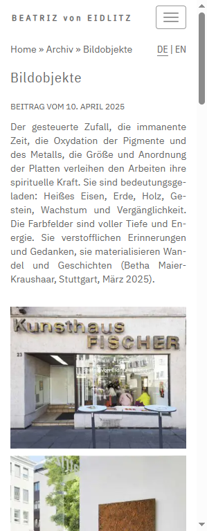 Fallbeispiel einer Bildergalerie mit einspaltiger Ausgabe für Mobilgeräte unter 300 Pixel Größe