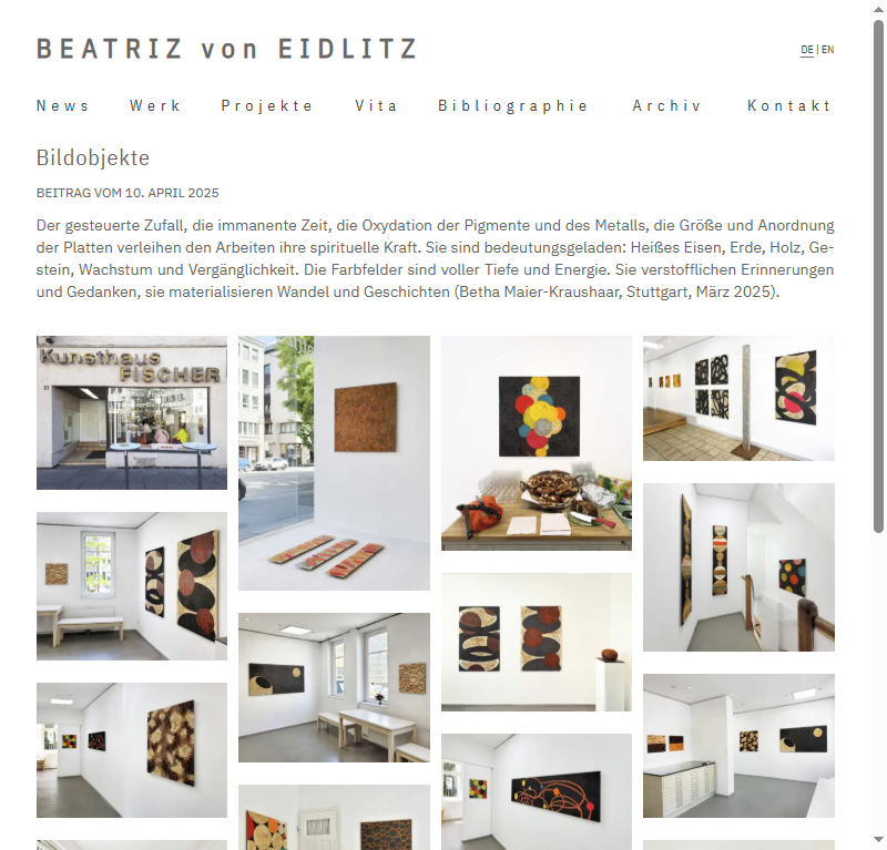Fallbeispiel einer Bildergalerie mit vierspaltiger Ausgabe für Displays mit einer Größe von 800 bis 1024 Pixel