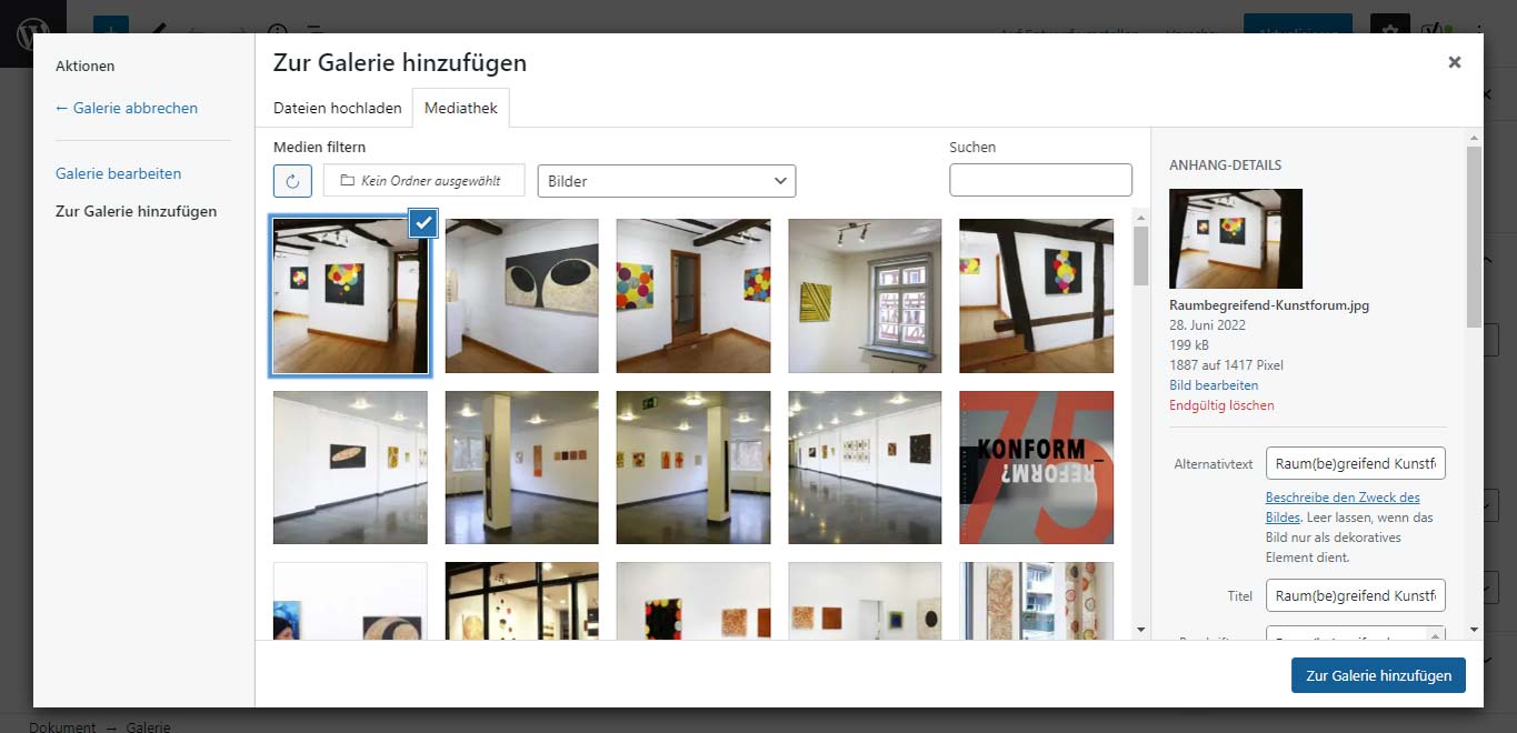 Bildergalerien in WordPress: 6. Schritt © B&N Internet-Marketing