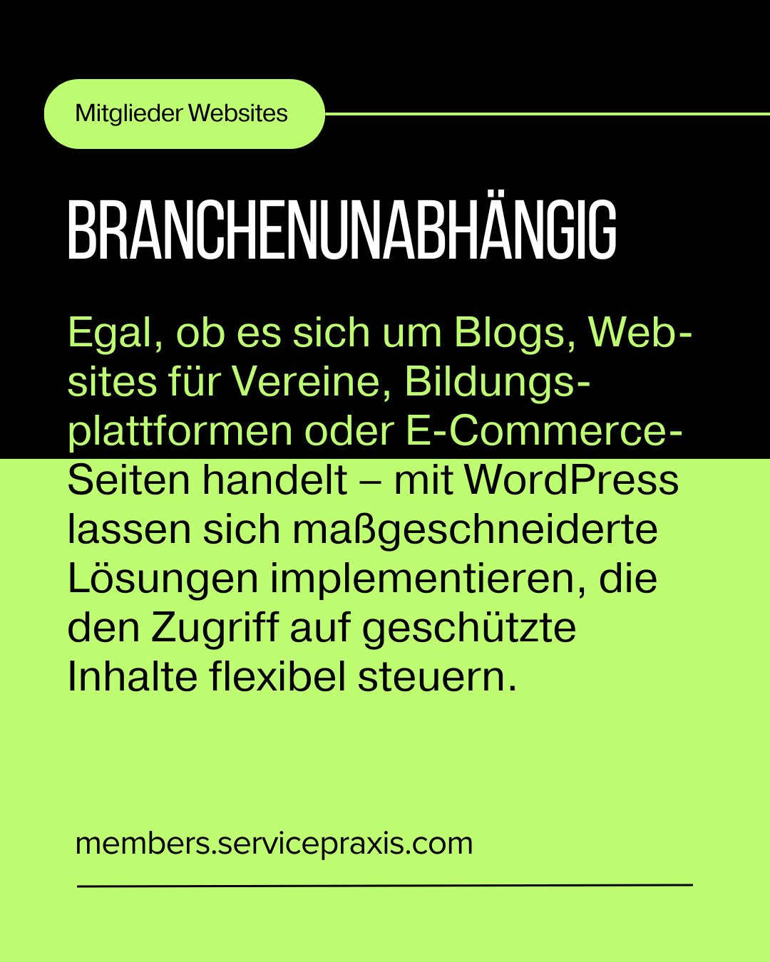 Branchenunabhängige Mitglieder Websites © Internet-Marketing